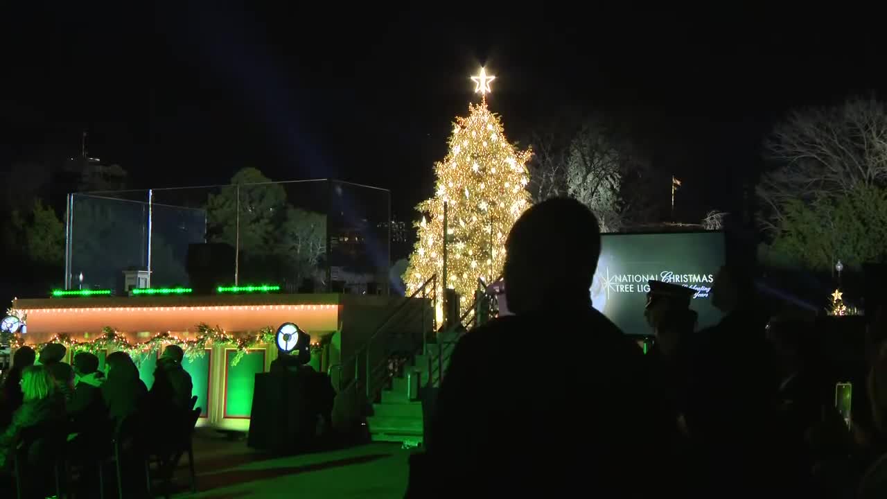 President Joe Biden lights the National Christmas Tree to kick off holiday season