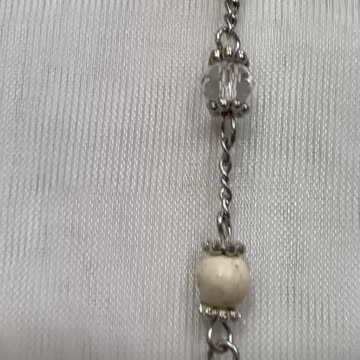 Rosary Necklace. 59 Beads. Made with White Turquoise. Prayer.