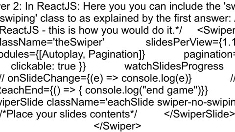 How to prevent swiping on certain are of the slide using swiperjs