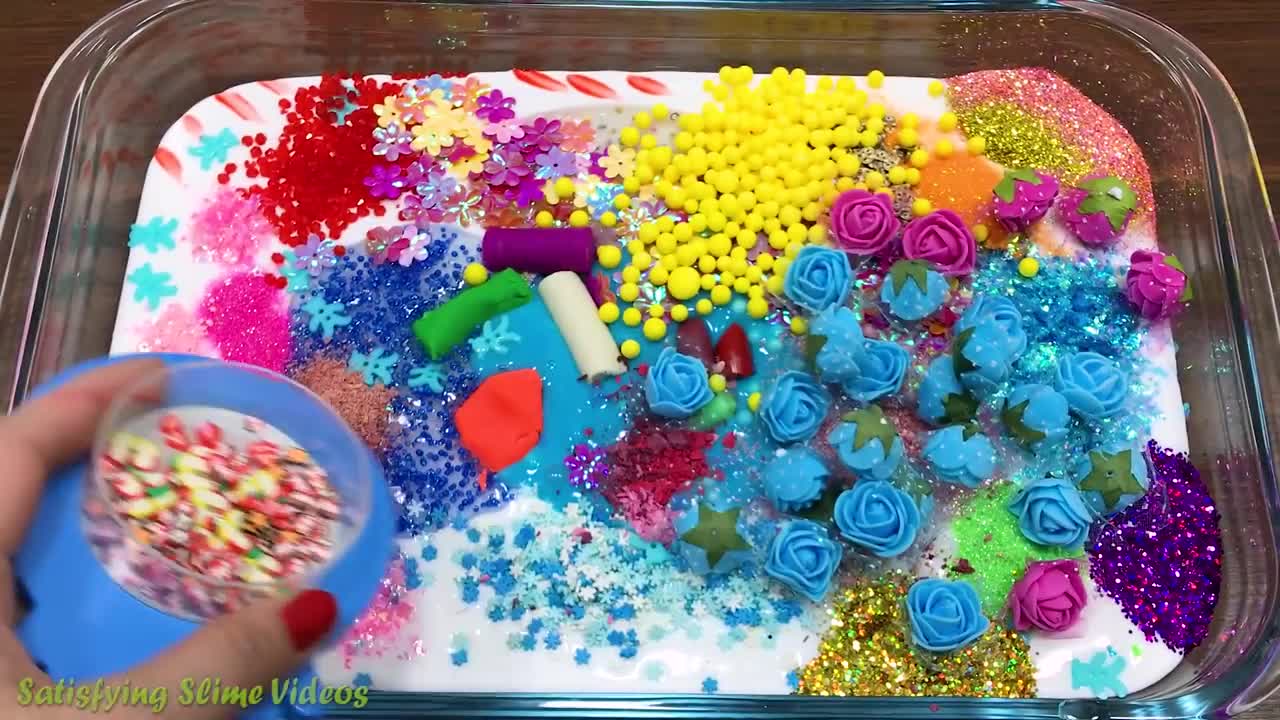 Special Series Hello Kitty Vs Doraemon _ Mixing Random Things into Glossy Slime