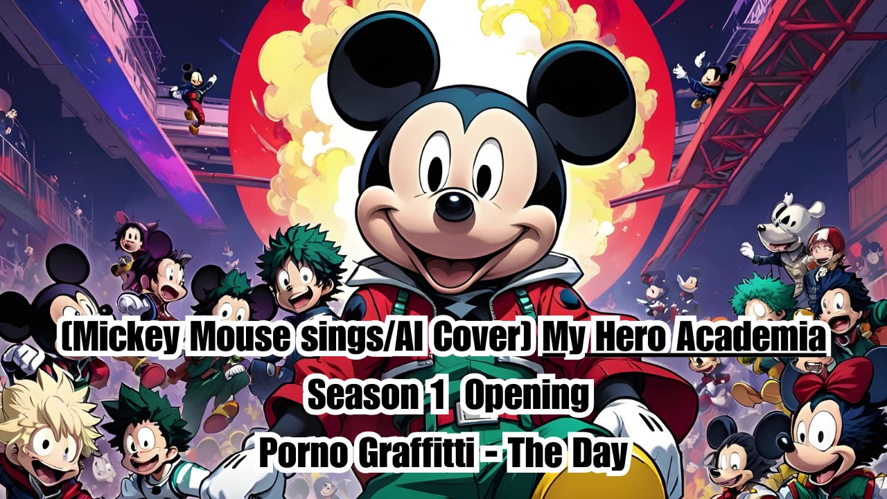 [Mickey Mouse sings/AI Cover] My Hero Academia Season 1 Opening Porno Graffitti - The Day