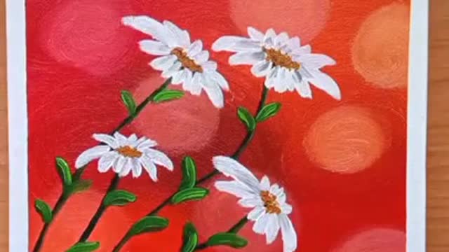Daisy flower painting _ Acrylic painting for beginners #short #shorts