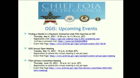 Chief FOIA Officers Council Meeting Livestream April 29 2021