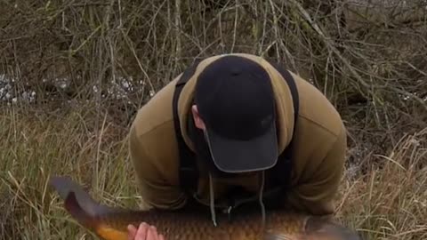 Chris with a stunning cold weather carp