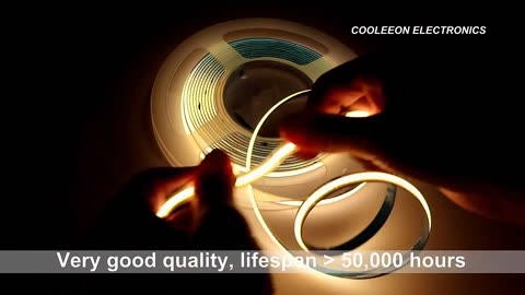 FOB COB LED Strip 12V 24V Flexible 5mm 8mm 10mm Width RA 90 High