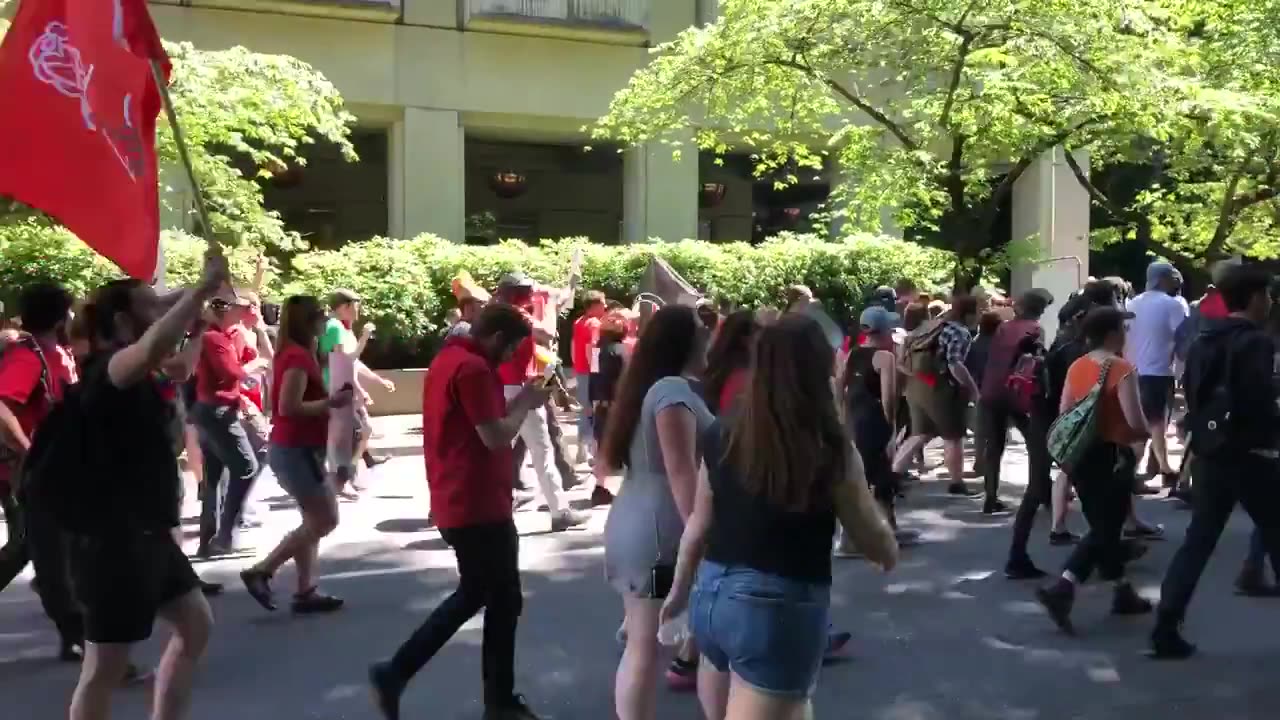 June 29 2019 Portland 0.2 antifa marching