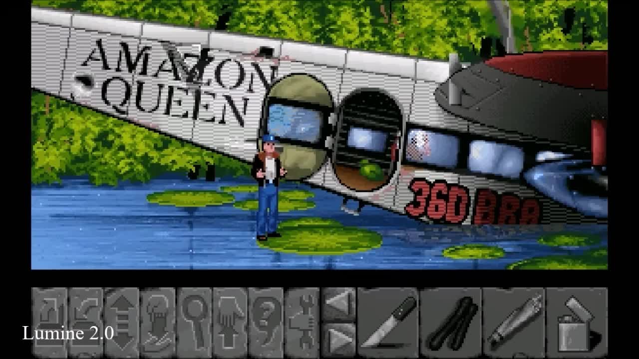 Flight of the Amazon Queen (DOS) (2) Crashed Plane & Trader Bob's