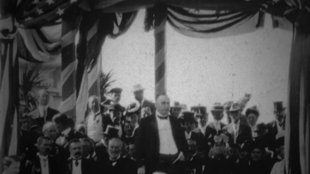 President McKinley's Speech At The Pan-American Exposition (1901 Original Black & White Film)