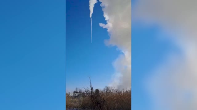 Moment Ukrainian Air Force Hits Russian Helicopter With Missile
