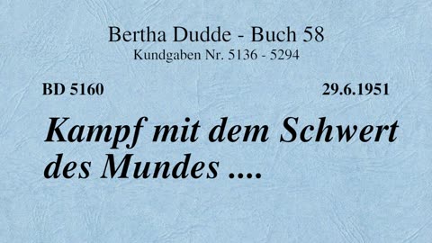 BD 5160 - KAMPF MIT DEM SCHWERT DES MUNDES ....