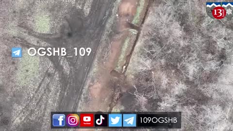 The drone targeted the Russians who were trying to escape from the trench one by one