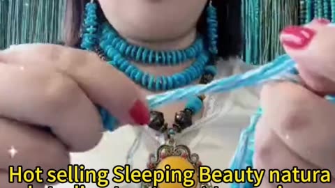 241205-5 Hot selling Sleeping Beauty natural sterling treatment turquoise free shape bead string