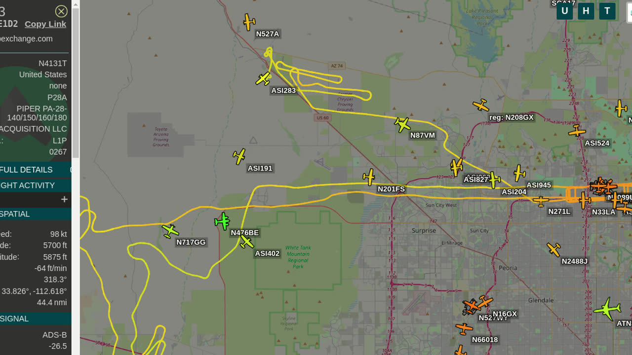 N4131T - Aeroguard CHINESE MORMON PILOT over Morristown AZ - Oct 6th 2023