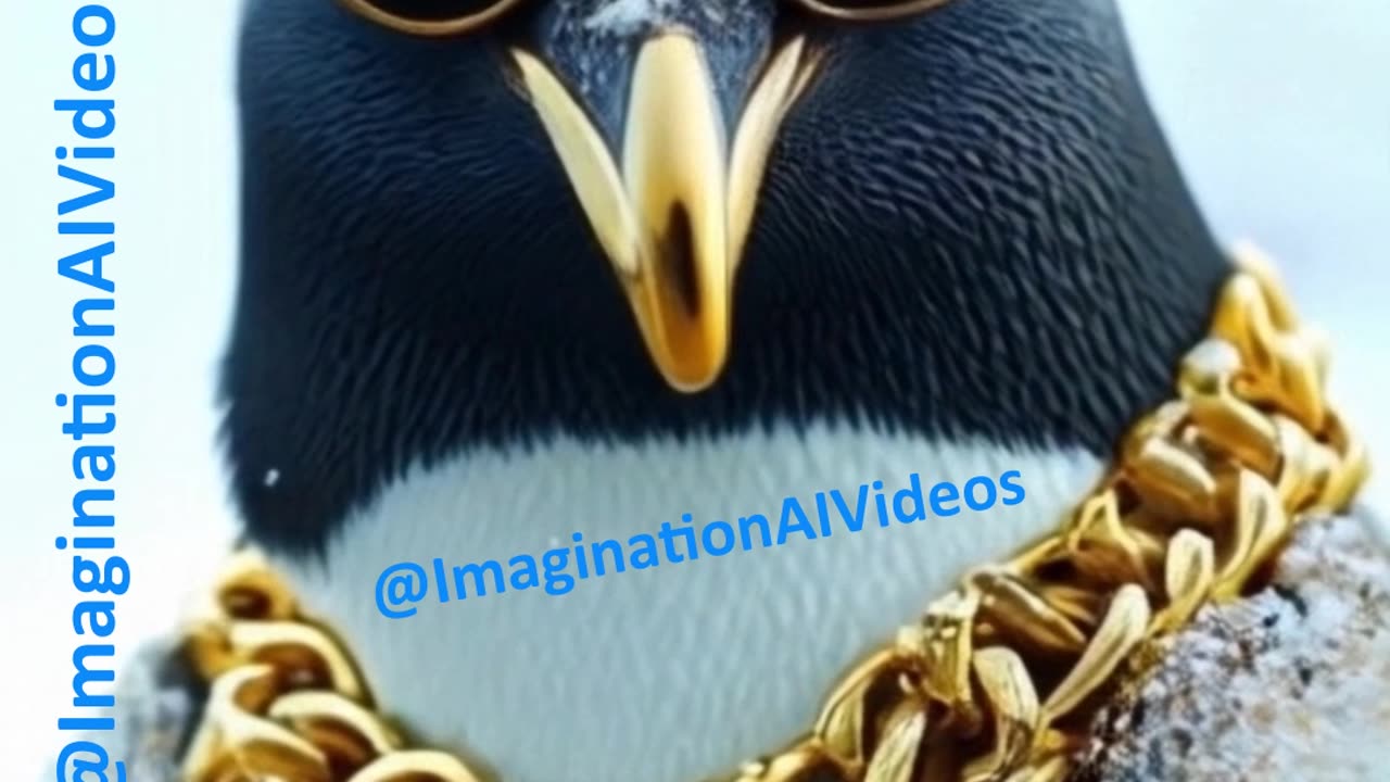 Penguin With Iced Out Gold Necklace