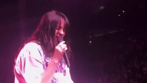 Billie Eilish HIT in the Face with Flying Object Live on Stage