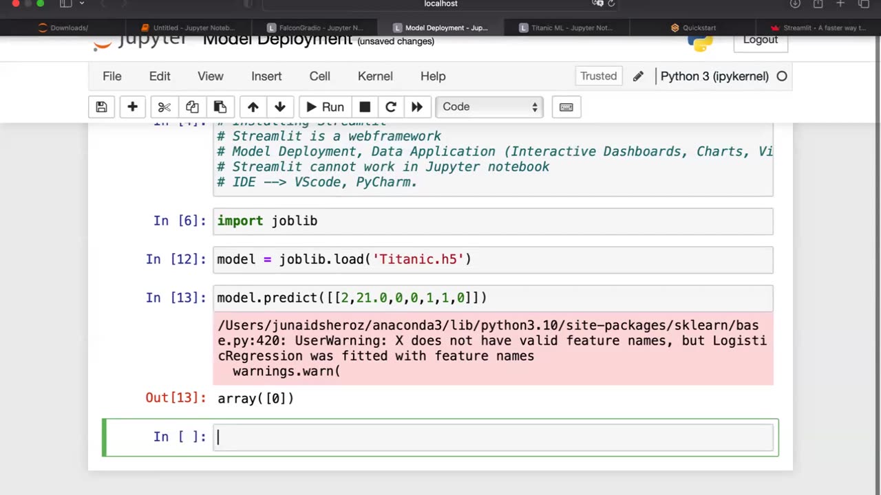 Streamlit for ML model Deployment