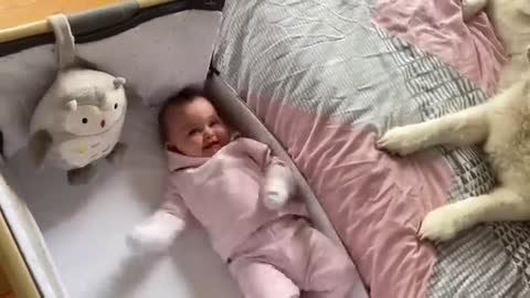 Baby Wakes Up In The Happiest Mood Ever With Her Huskies!! [CUTEST VIDEO EVER!!!]