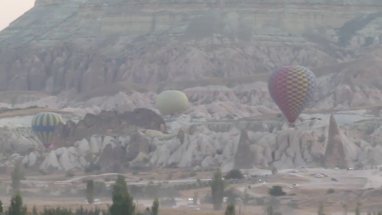 The Goreme valley from a hot air balloon (Cappadocia, Turkey)