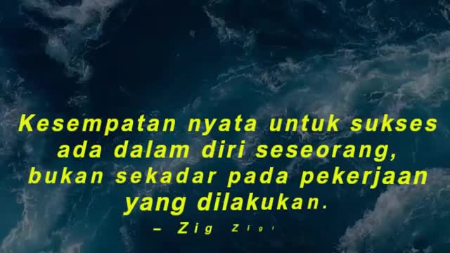 Kesempatan nyata untuk sukses ada dalam diri seseorang, bukan sekadar