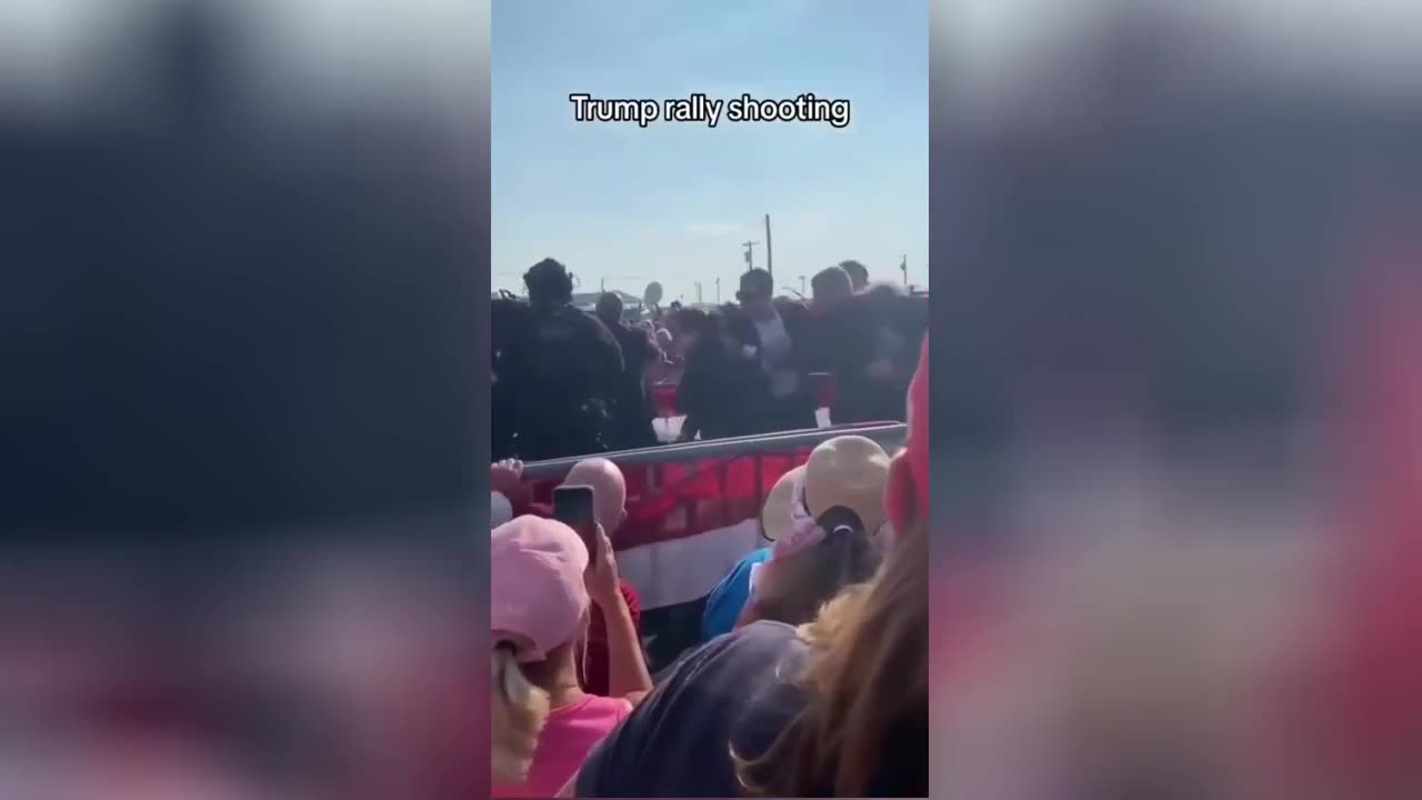 Moment Trump gets shot filmed from behind the tribune