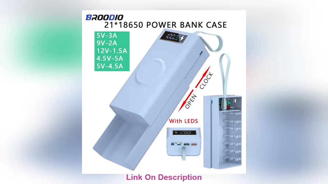 Get 21PCS 18650 Power Bank Case Wireless Fast Charge PD3.0