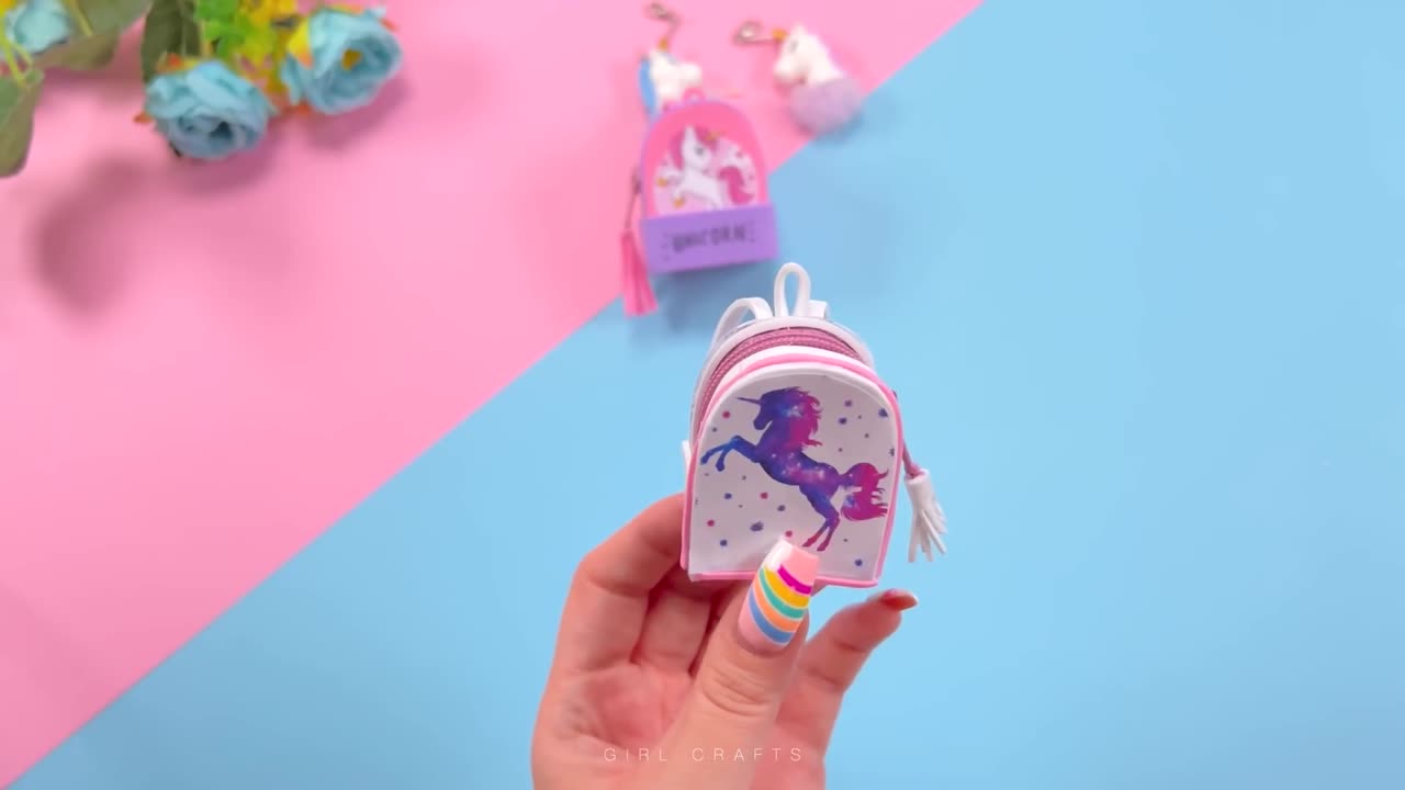 DIY's - UNICORN KEY CHAIN IDEAS YOU WILL LOVE - Making Mini Backpack