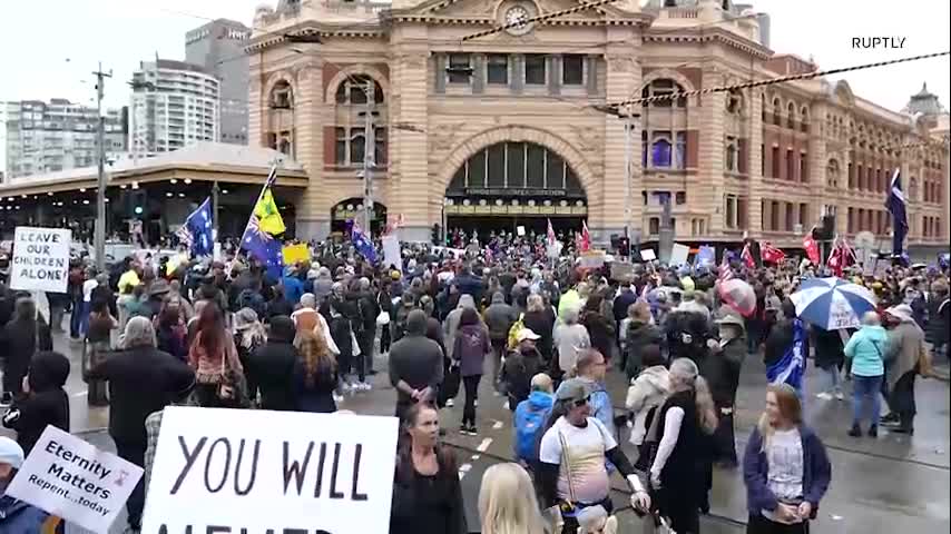 Protesters hold rally against vaccine mandates in Melbourne