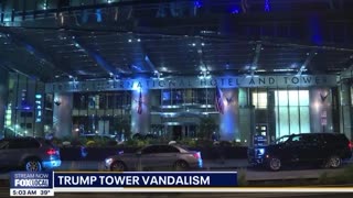 $100,000 worth of windows were destroyed at Trump Tower in Chicago last night.