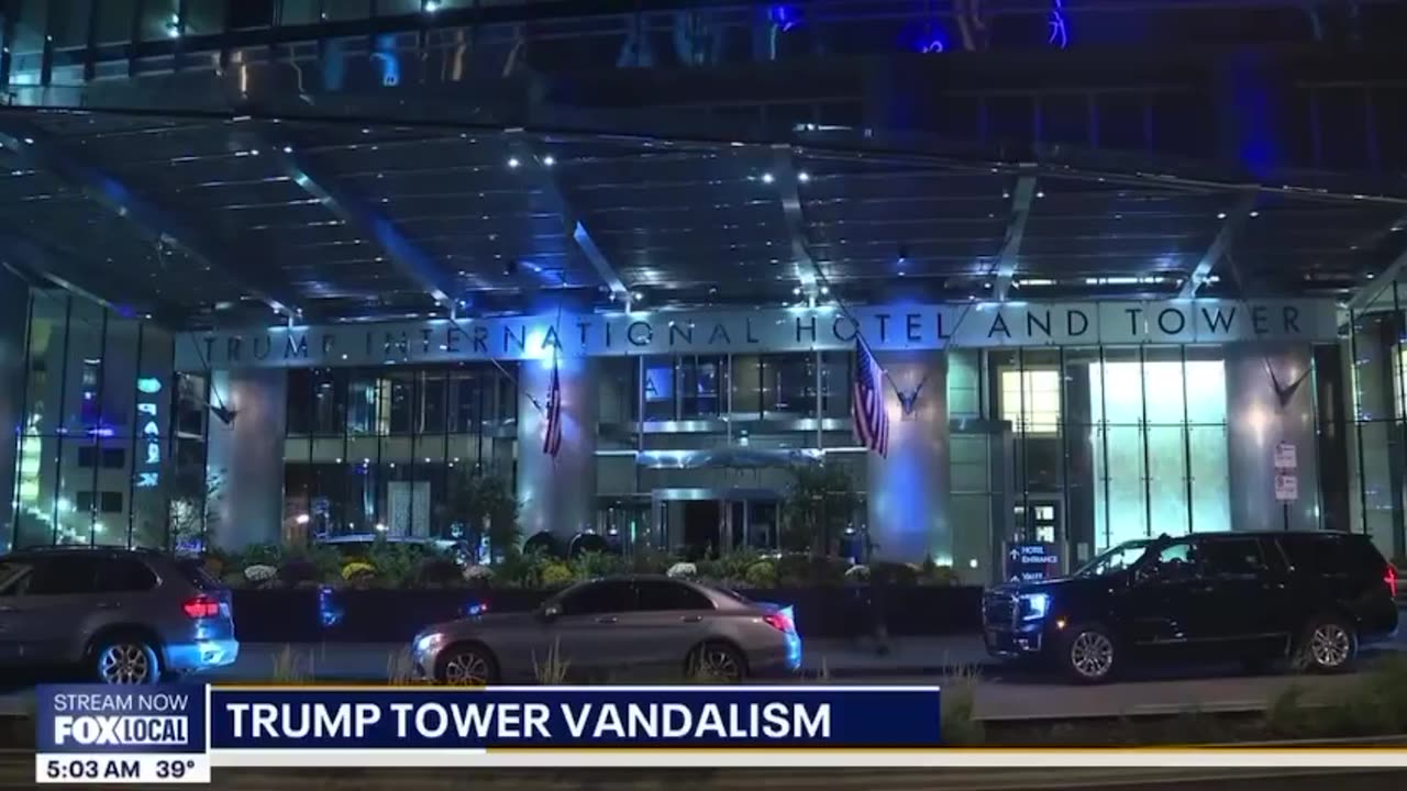 $100,000 worth of windows were destroyed at Trump Tower in Chicago last night.