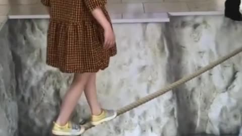 Amazing Little Girl Playing On the Art