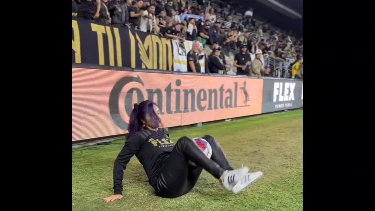 Funny football stunt a girl