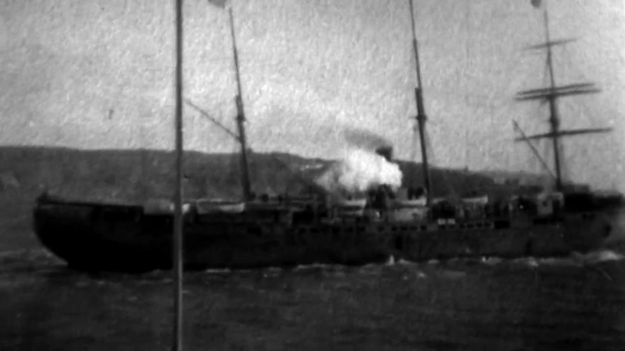 Troop Ships For The Philippines (1898 Original Black & White Film)