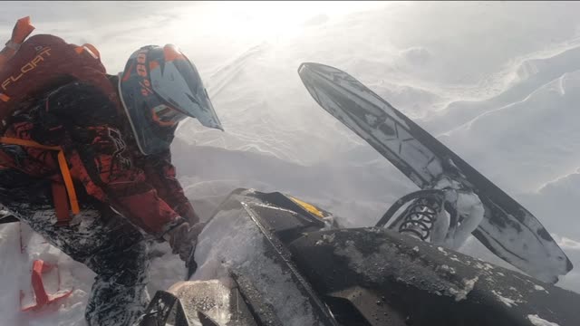 Out of Nowhere Snowmobile Collision