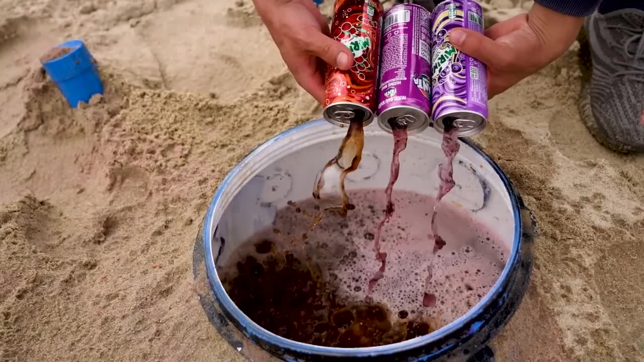 Big Underground Volcanic Eruption from Coca-Cola, Mtn Dew, Monster, Fanta, 7up, Mirinda and Mentos7