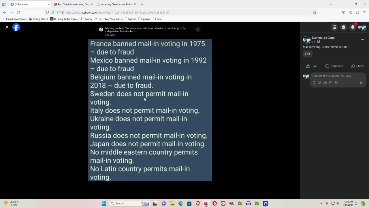 Vote By Mail Facebook Fail (Or Soft Censorship)