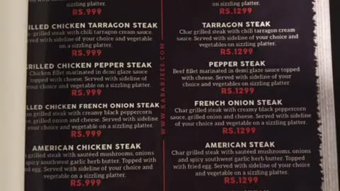 Kababjees Menu - Highway, Karachi