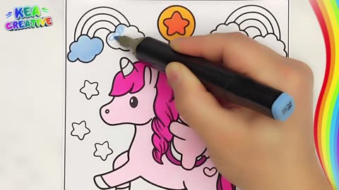 How To Color Unicorn on the Carousel - @KeaCreative2