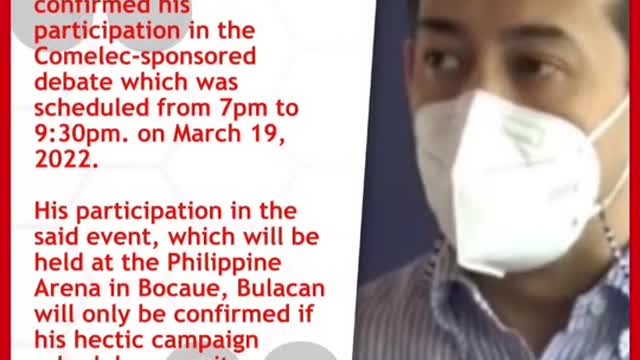 Presidential debate ngCOMELEC, kasado na