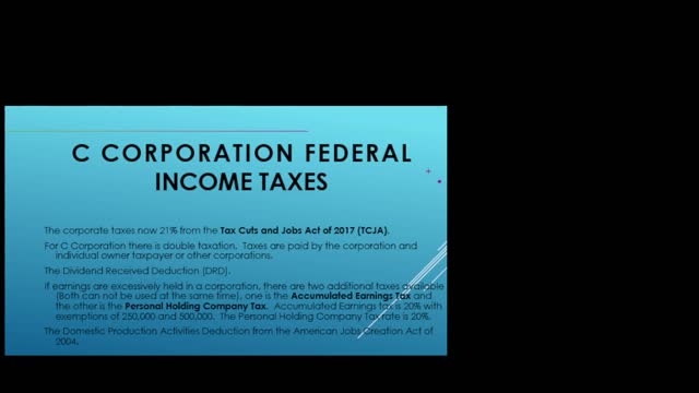 Corporation Federal Income Taxes, An overview