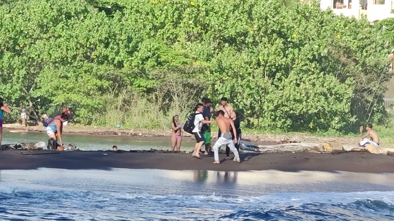 Drunk people at the beach