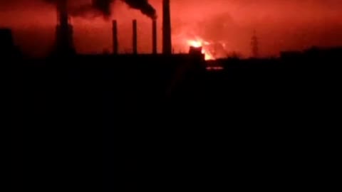 It is reported that a Ukrainian military factory is on fire in Kharkov