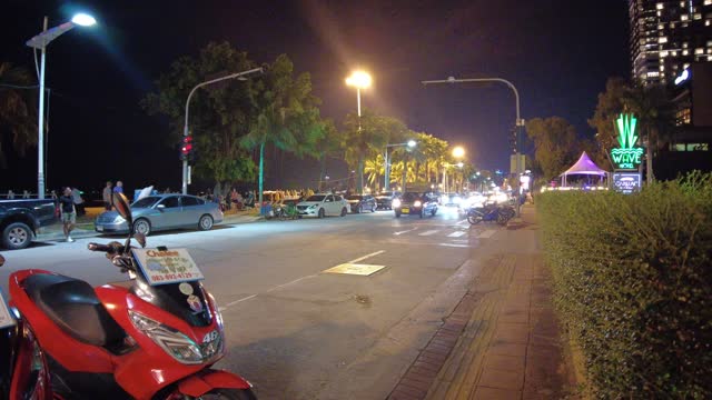 Pattaya, Thailand - Beach Road at Night!