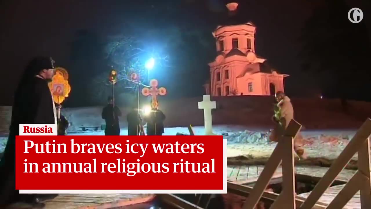 Russian president Vladimir putin braves subzero lake to mark Orthodox Epiphany