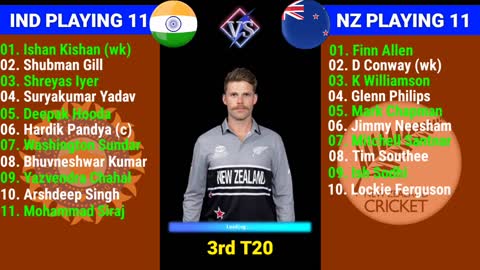 IND vs NZ 3rd T20 Playing 11 India vs New Zealand playing 11 comparison India 3rd T20 playing 11