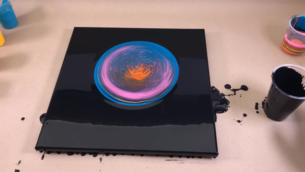 The Black Hole technique - Acrylic fluid art painting