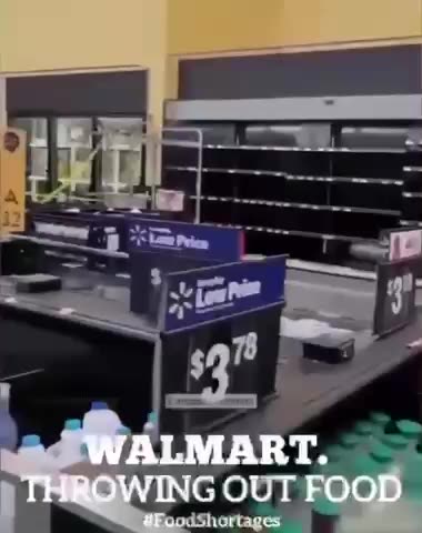 WALMART THROWS AWAY FOOD🗑️EMPTYING SHELVES🥚🥩🧀🧃🥞🥬🍞🚯