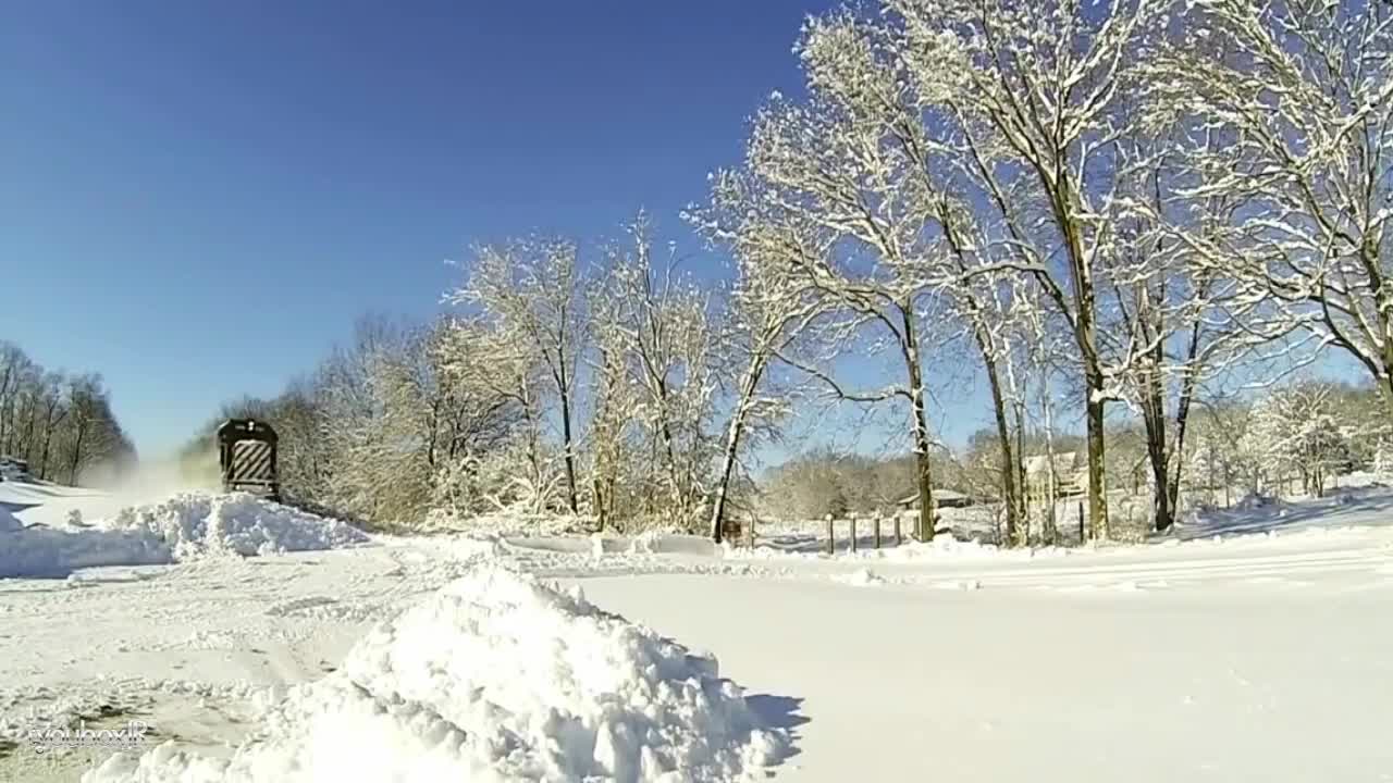 awesome powerful snow plow train removal