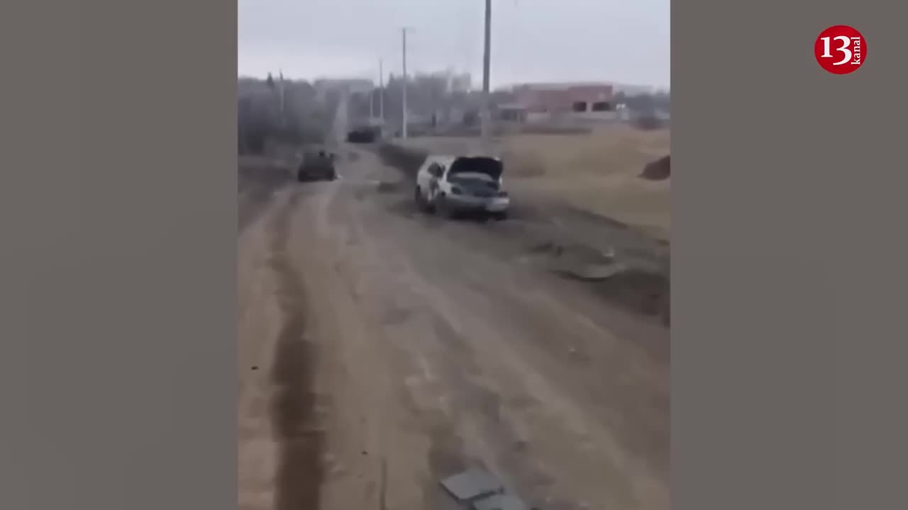 Images from the only road through which Ukrainian troops entered Bakhmut- destroyed bridge, hit cars