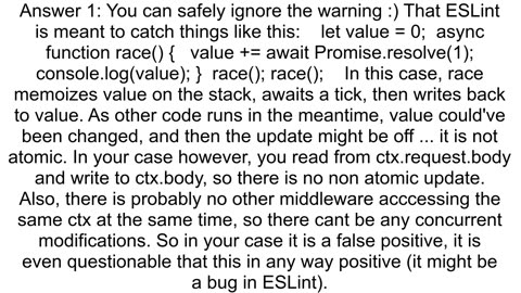 Race condition error from ESLint requireatomicupdates when using object properties