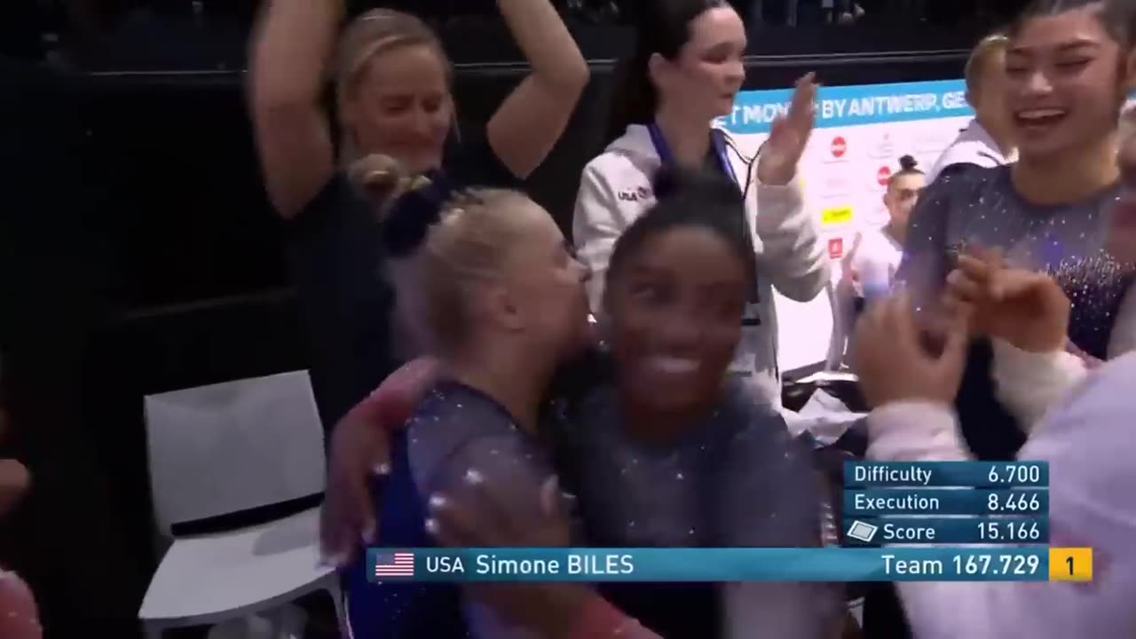 Team USA Wins Gold - Simone Biles Worlds 2023